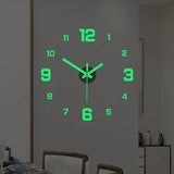Large 24x24 DIY 3D Neon Acrylic Wall Clock | Luminous Quartz Clock for Home & Office
