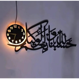 Lifestyle Glory Heart Wooden Wall Clock with Premium LED Light | Large Modern Wooden Clock for Bedroom & Living Room